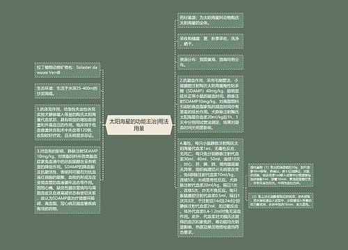 太阳海星的功能主治|用法用量