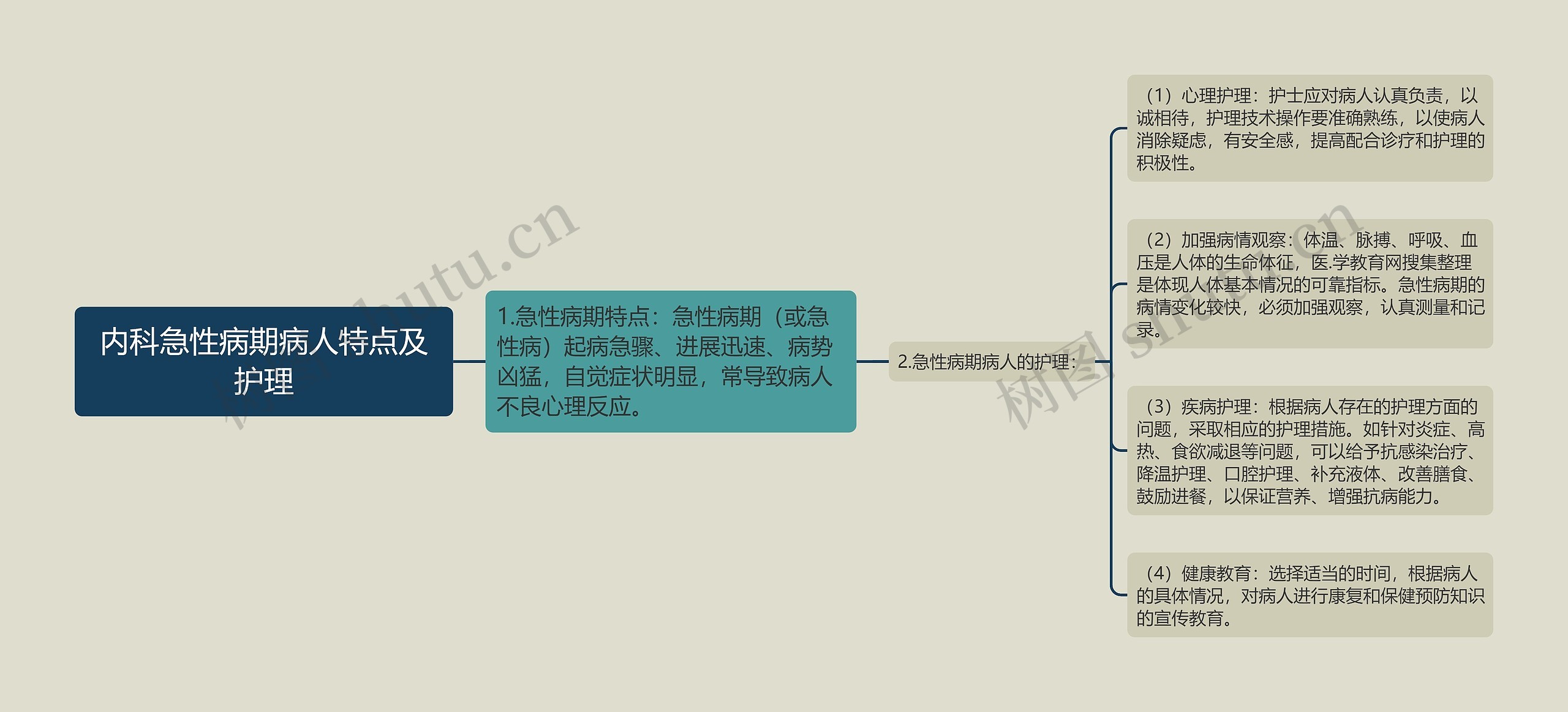 内科急性病期病人特点及护理思维导图