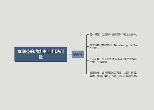 藏荆芥的功能主治|用法用量