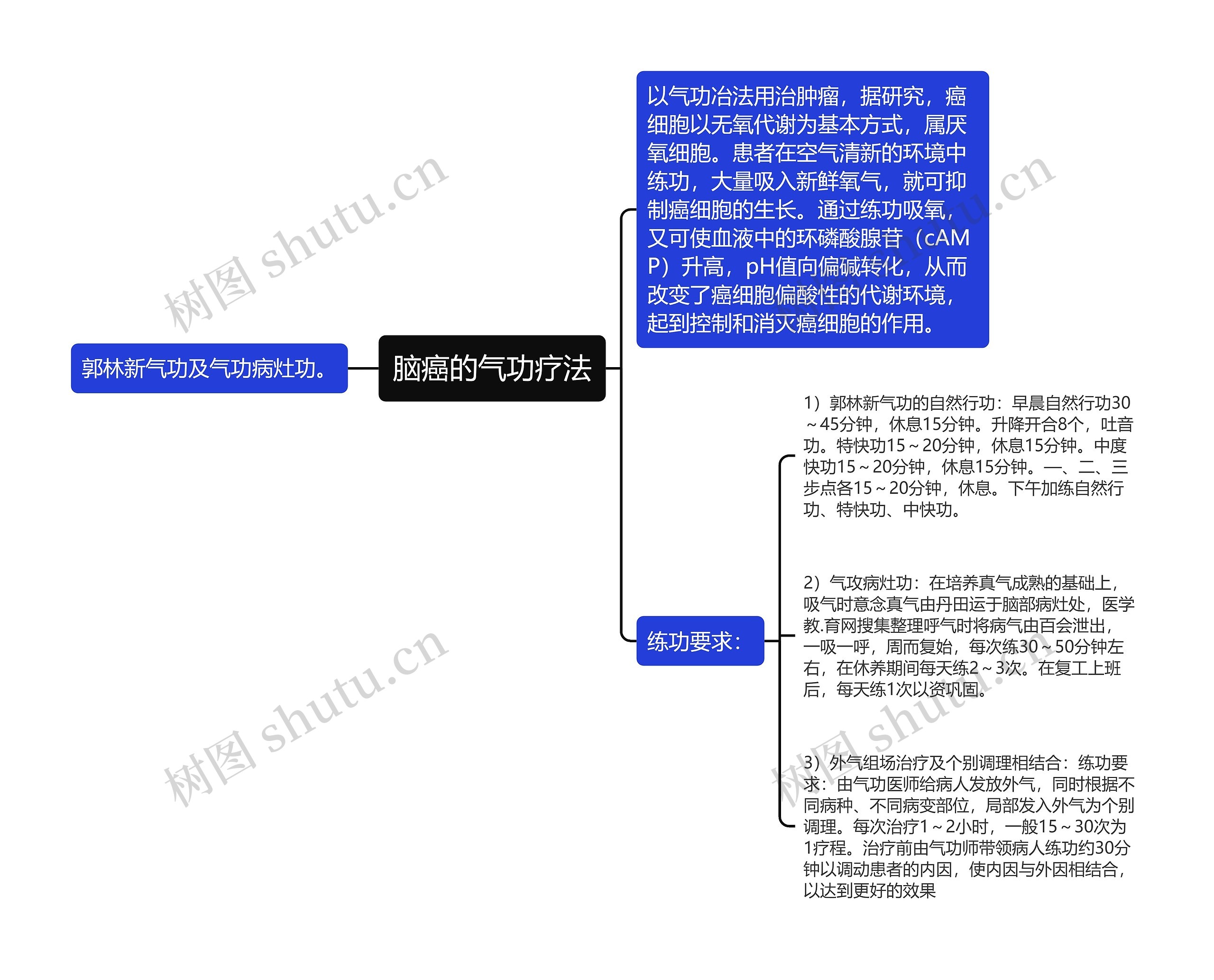 脑癌的气功疗法思维导图