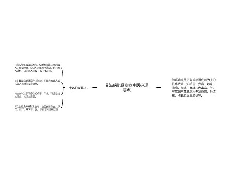 艾滋病肺系病症中医护理要点