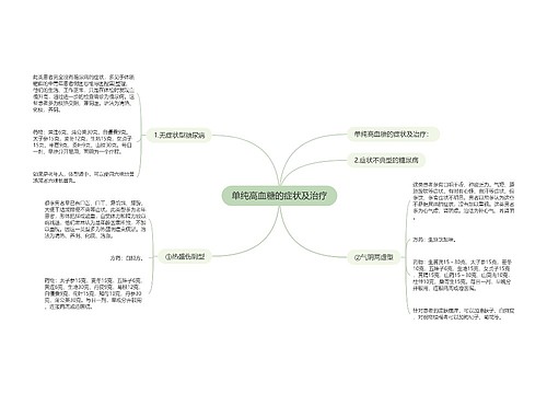 单纯高血糖的症状及治疗