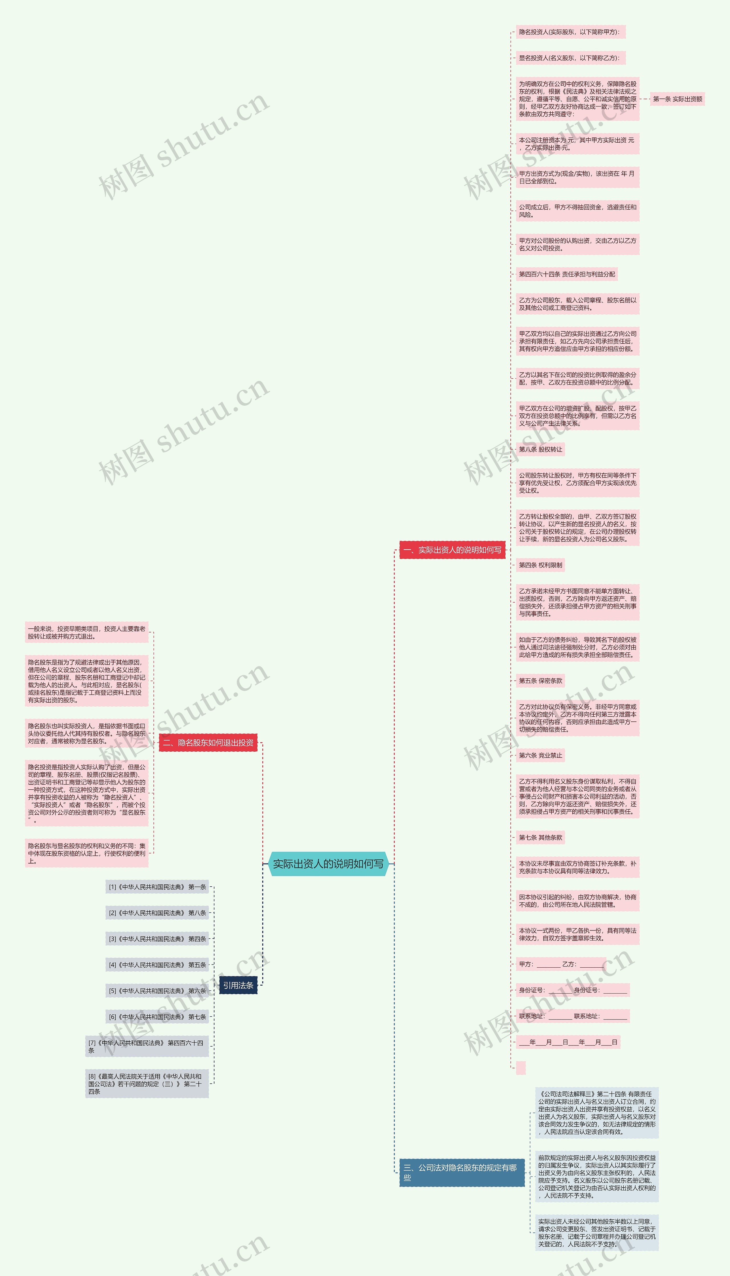 实际出资人的说明如何写思维导图