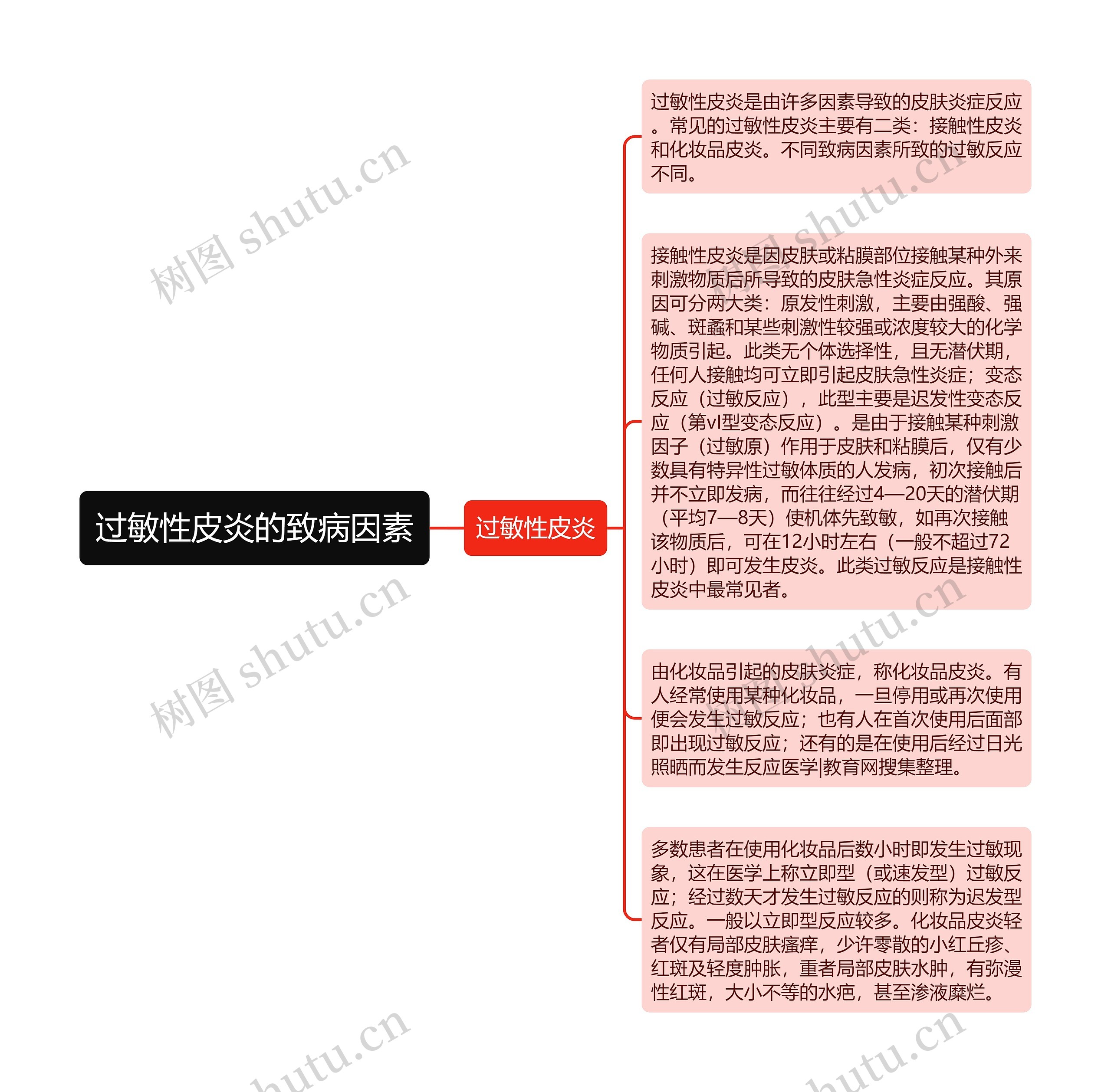 过敏性皮炎的致病因素思维导图