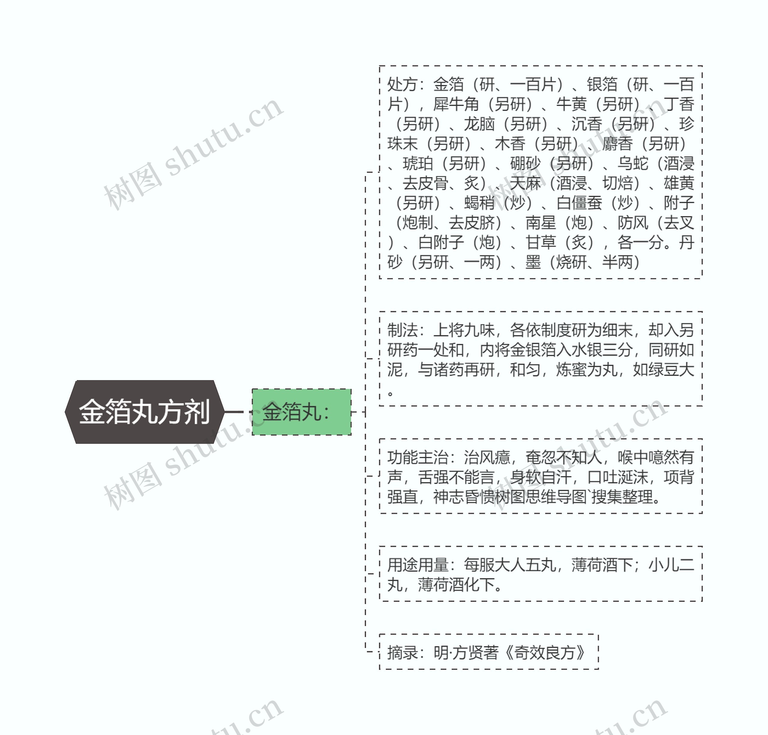 金箔丸方剂思维导图