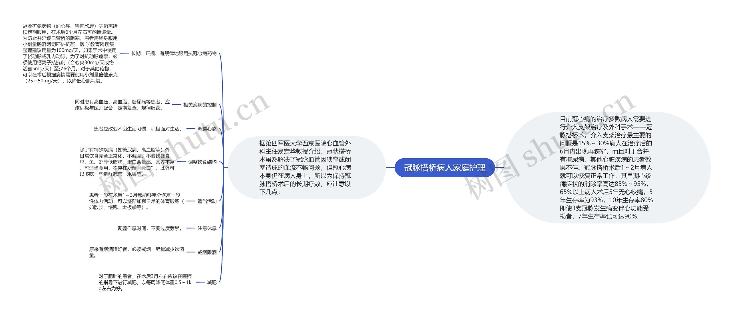 冠脉搭桥病人家庭护理思维导图