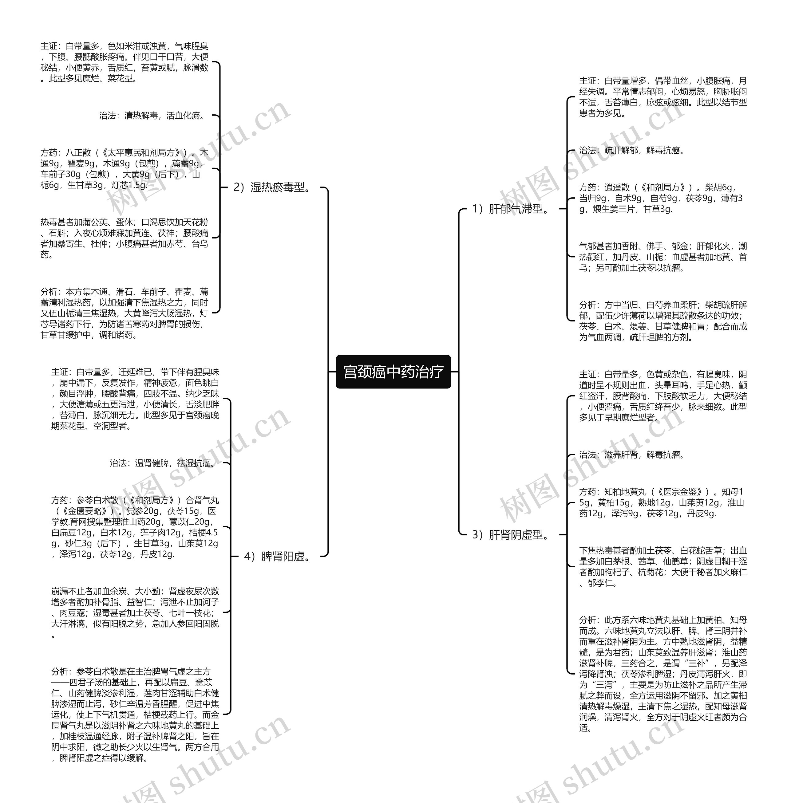 宫颈癌中药治疗思维导图