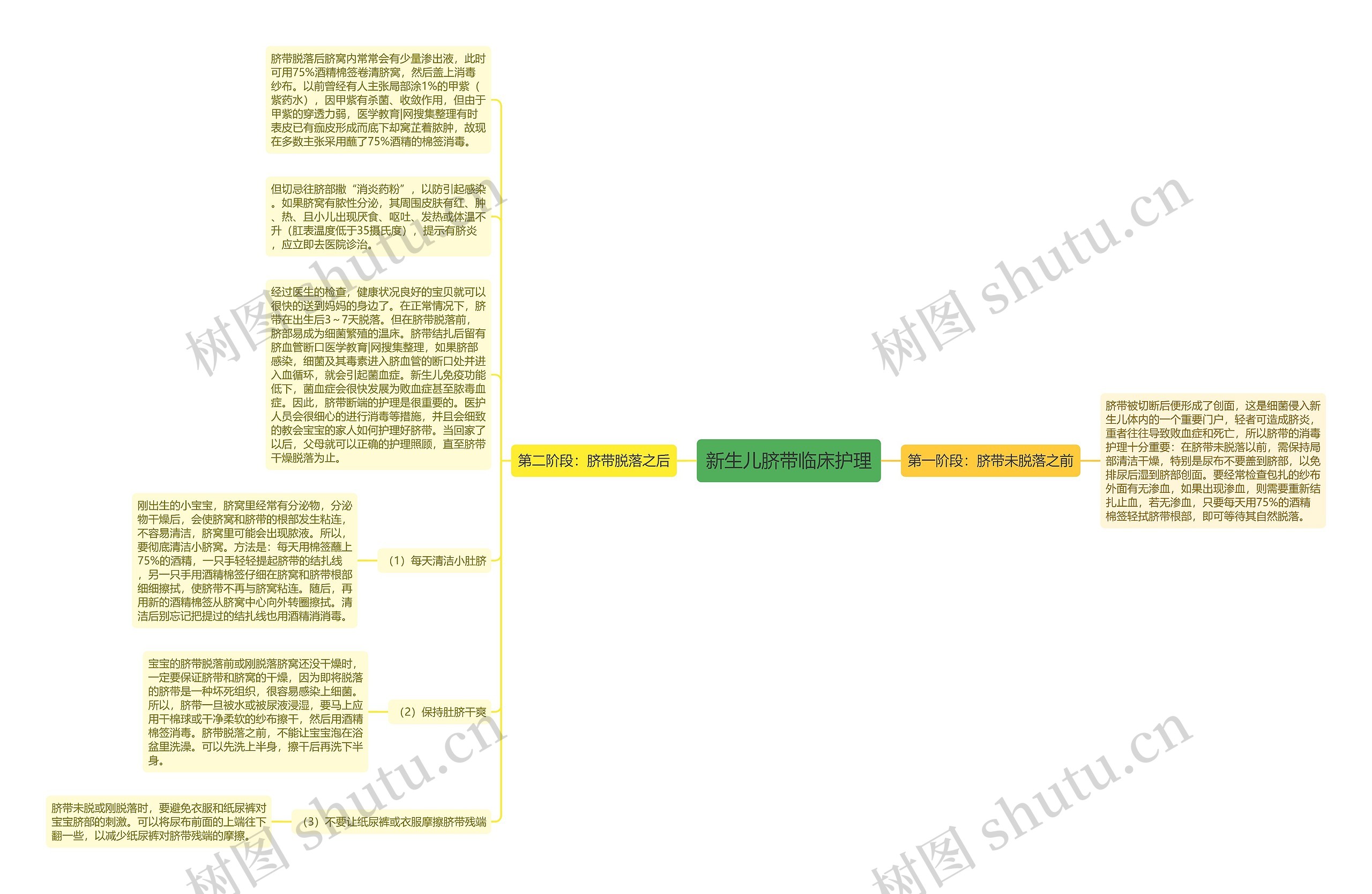 新生儿脐带临床护理思维导图