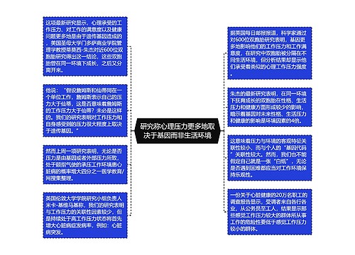 研究称心理压力更多地取决于基因而非生活环境