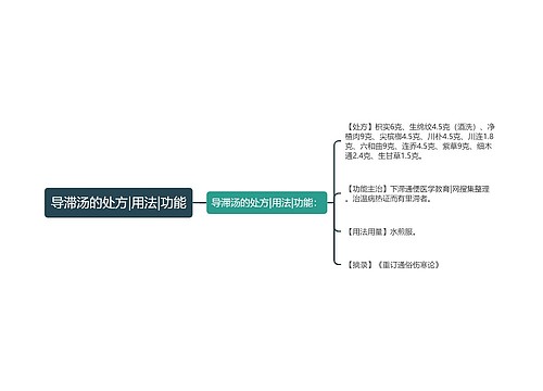 导滞汤的处方|用法|功能