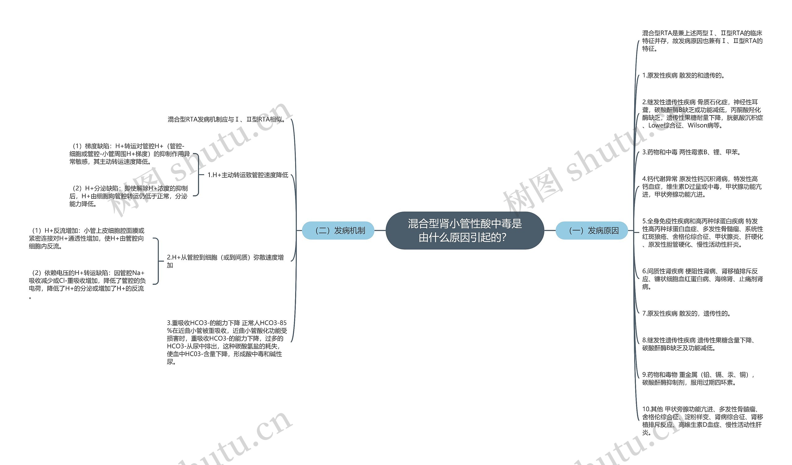 混合型肾小管性酸中毒是由什么原因引起的？