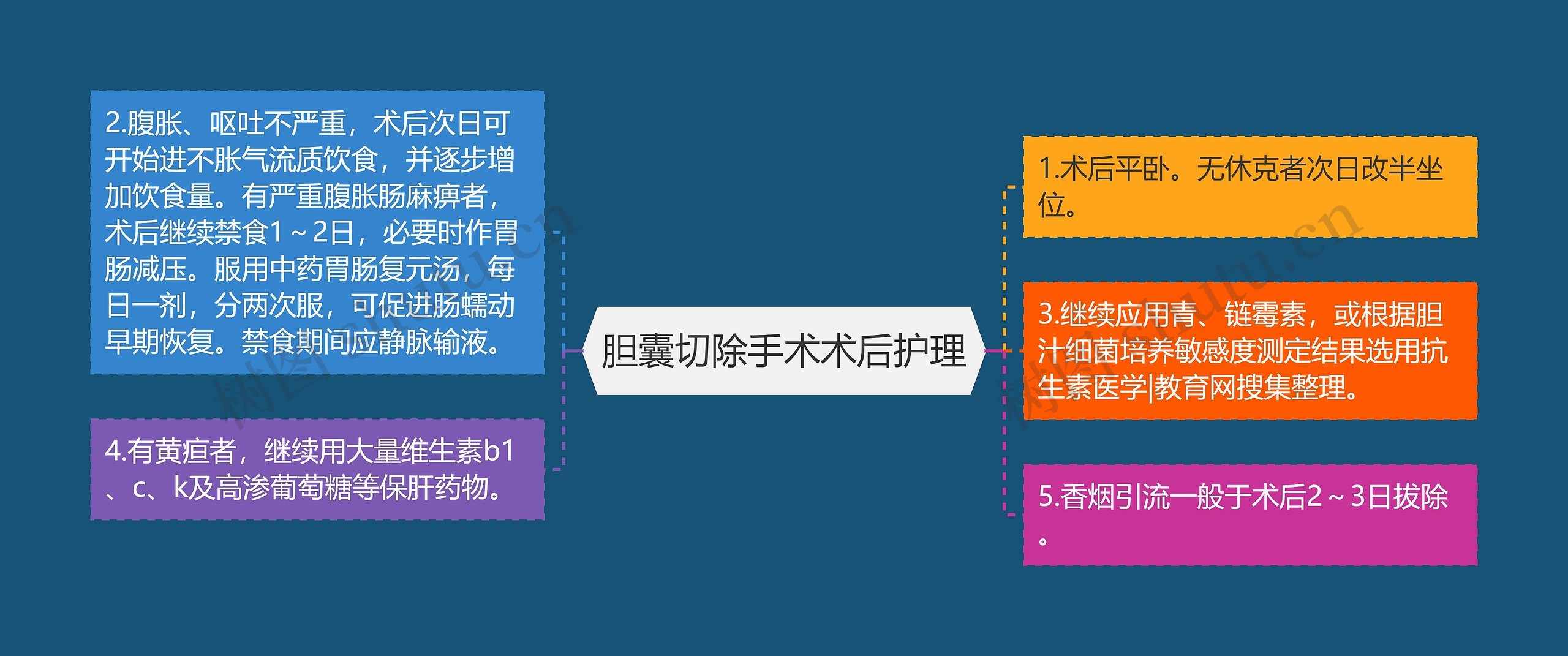 胆囊切除手术术后护理思维导图