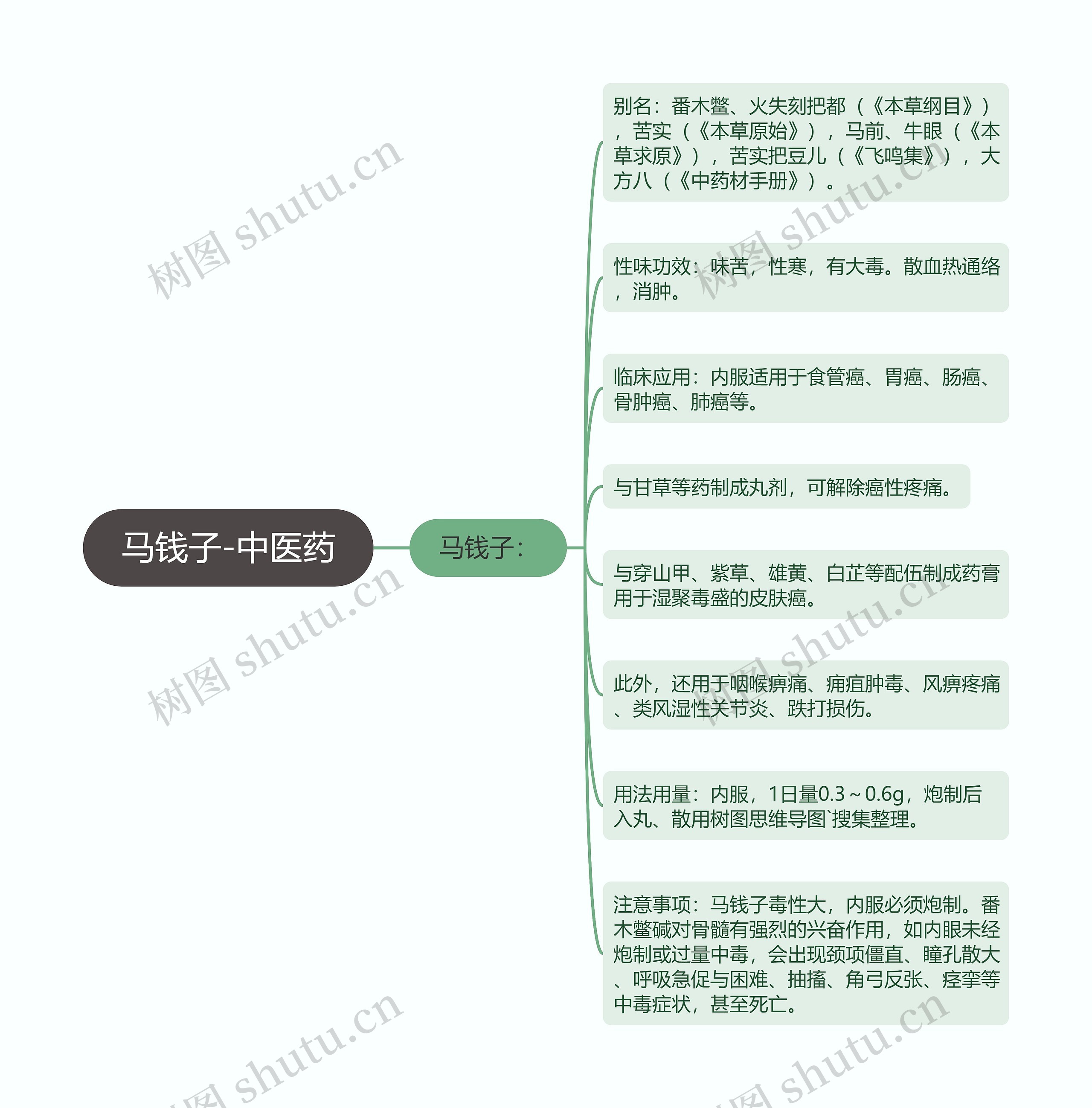 马钱子-中医药思维导图