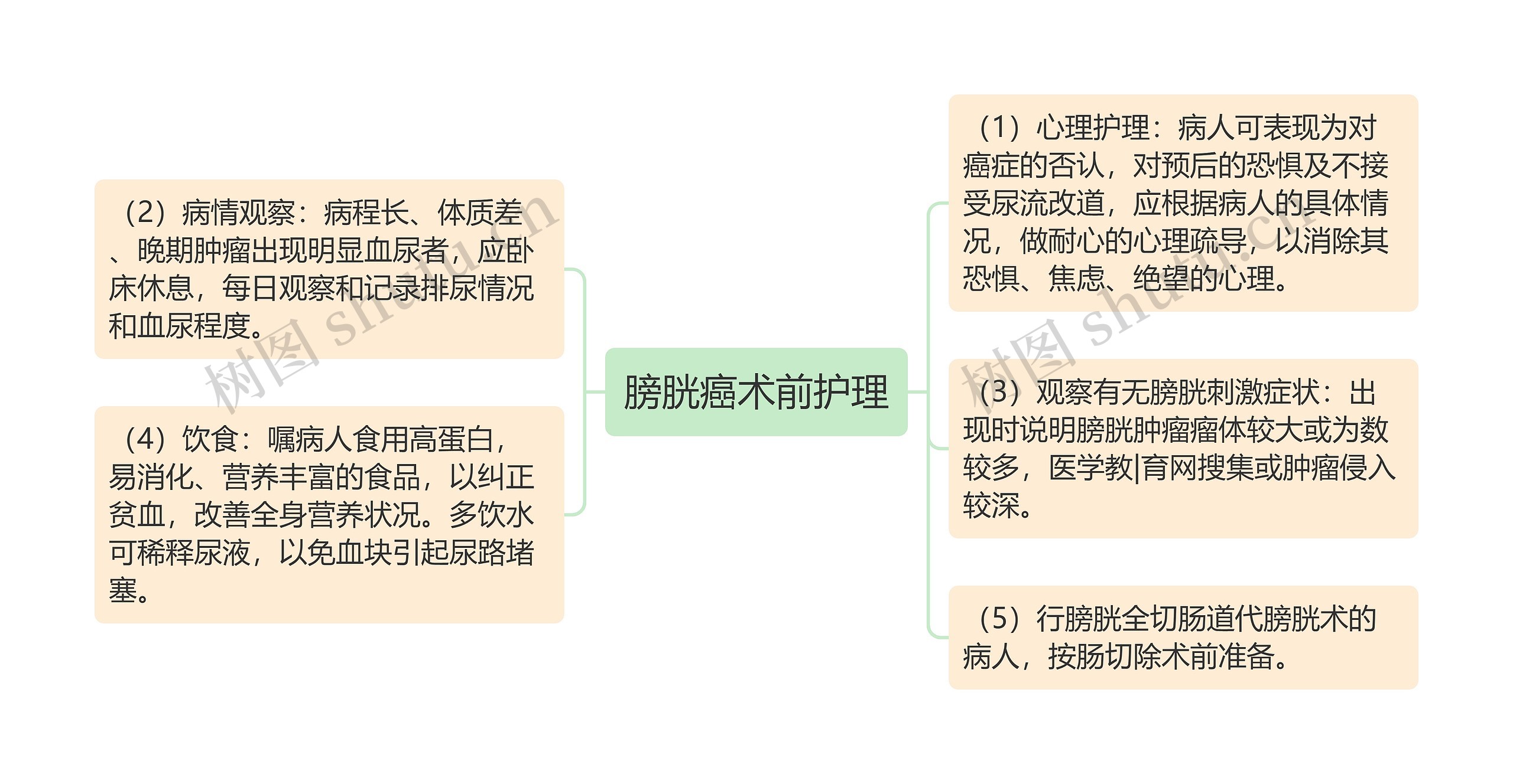 膀胱癌术前护理思维导图