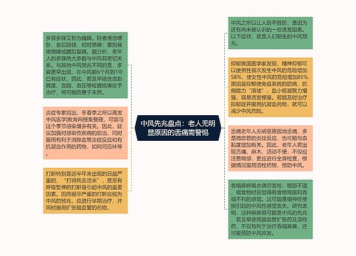 中风先兆盘点：老人无明显原因的舌痛需警惕