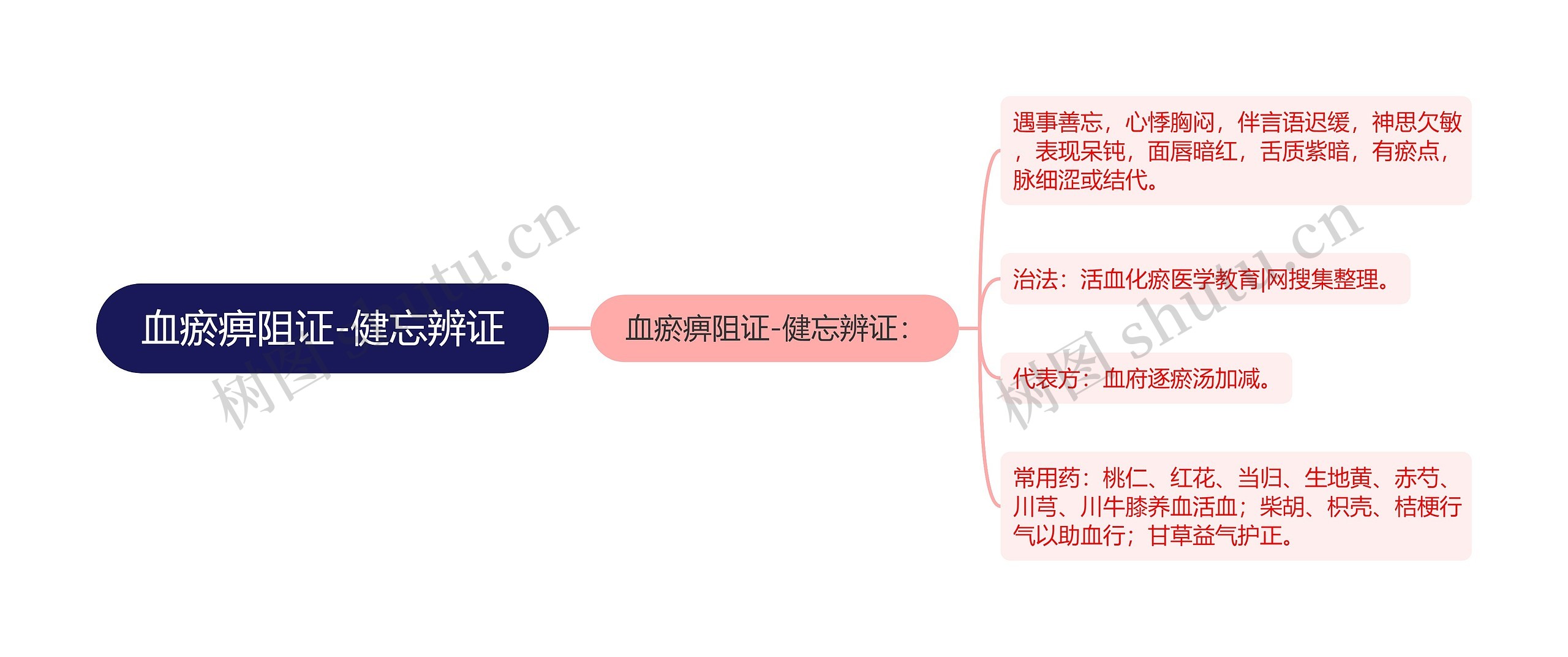 血瘀痹阻证-健忘辨证思维导图