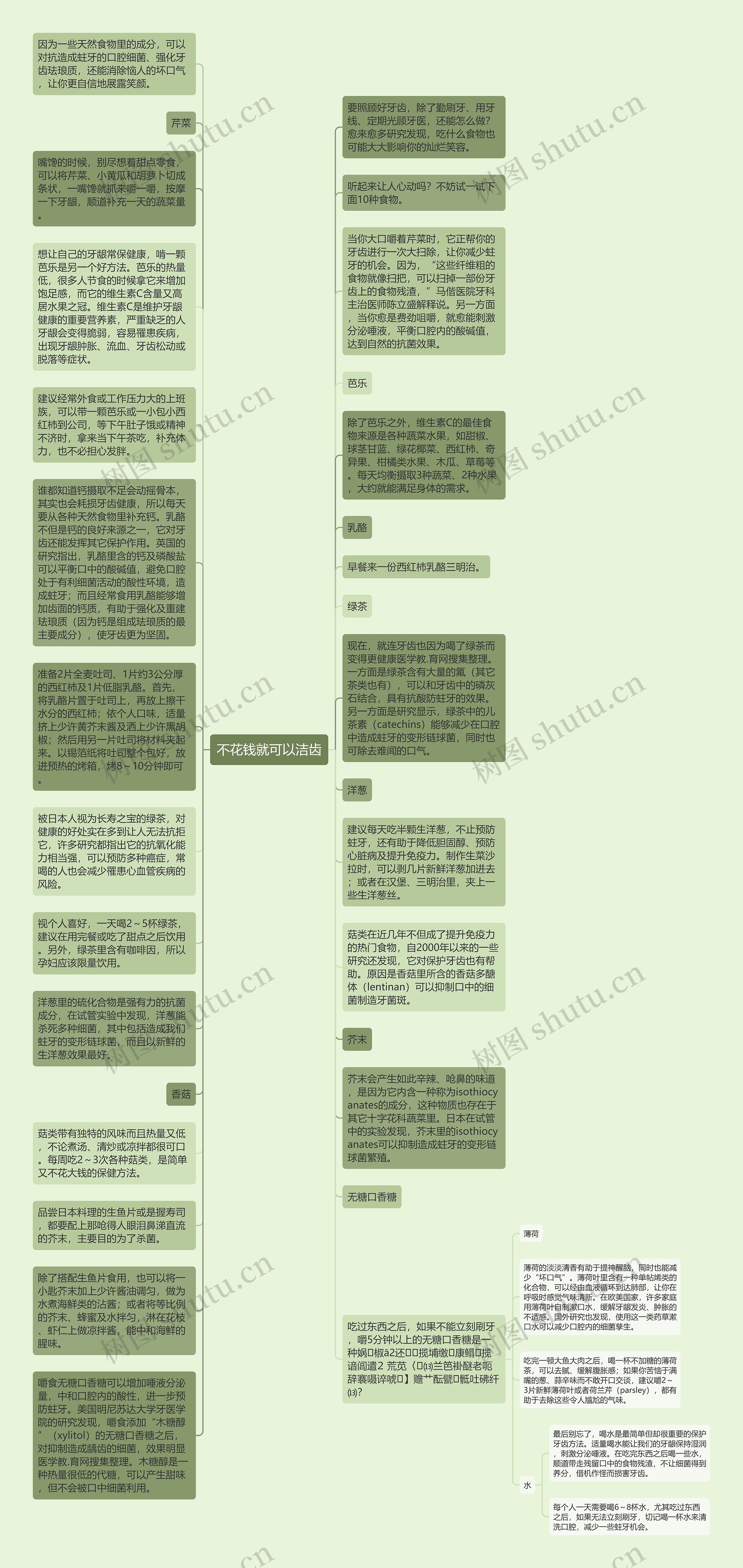 不花钱就可以洁齿思维导图