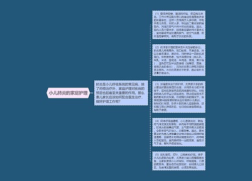 小儿肺炎的家庭护理