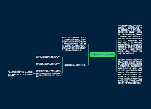 如何防治小儿过敏性哮喘