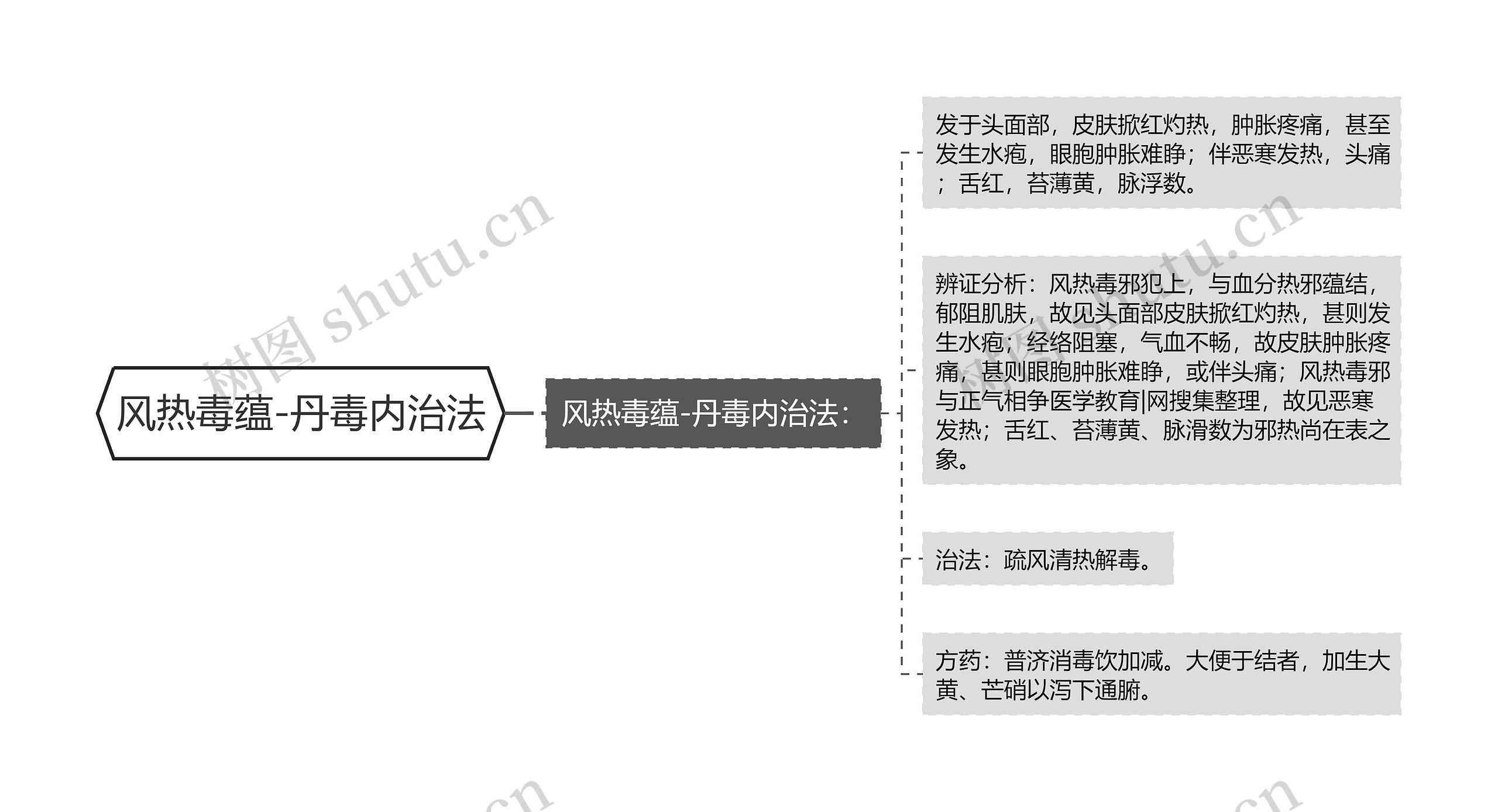 风热毒蕴-丹毒内治法思维导图