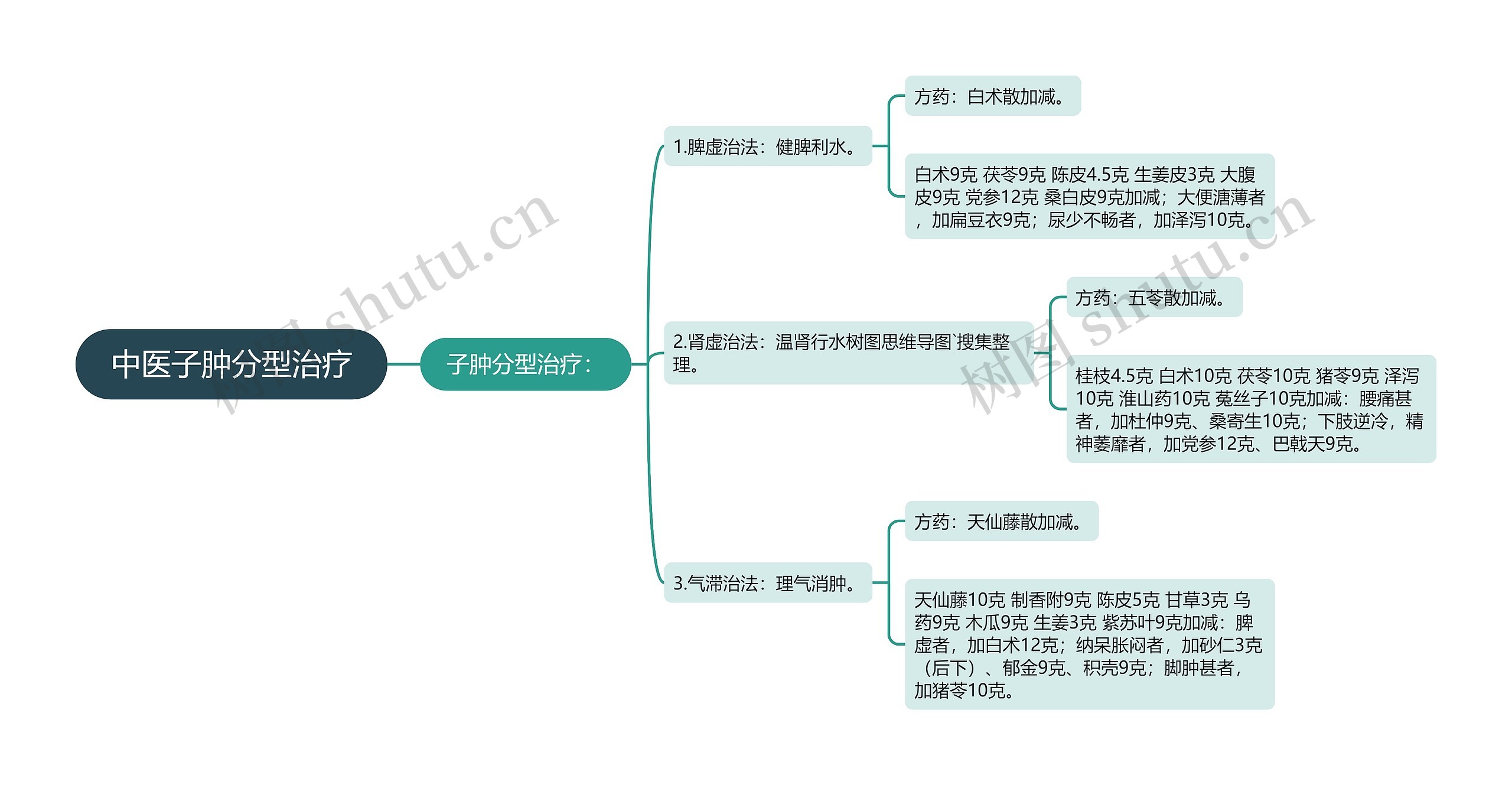 中医子肿分型治疗思维导图