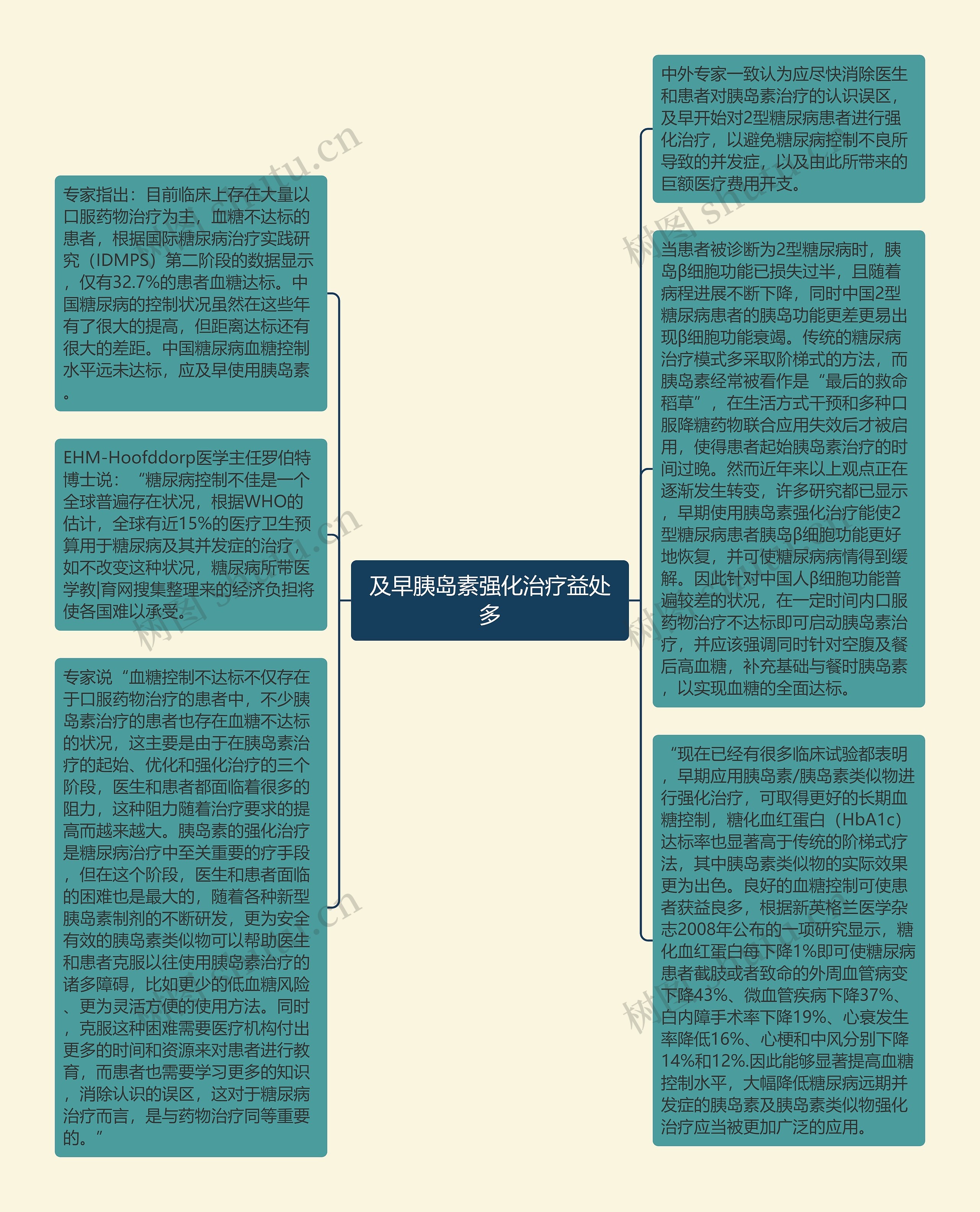 及早胰岛素强化治疗益处多思维导图