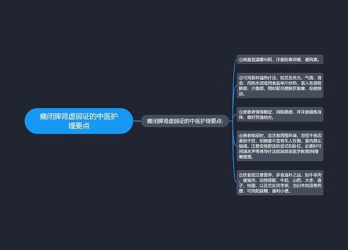 癃闭脾肾虚弱证的中医护理要点