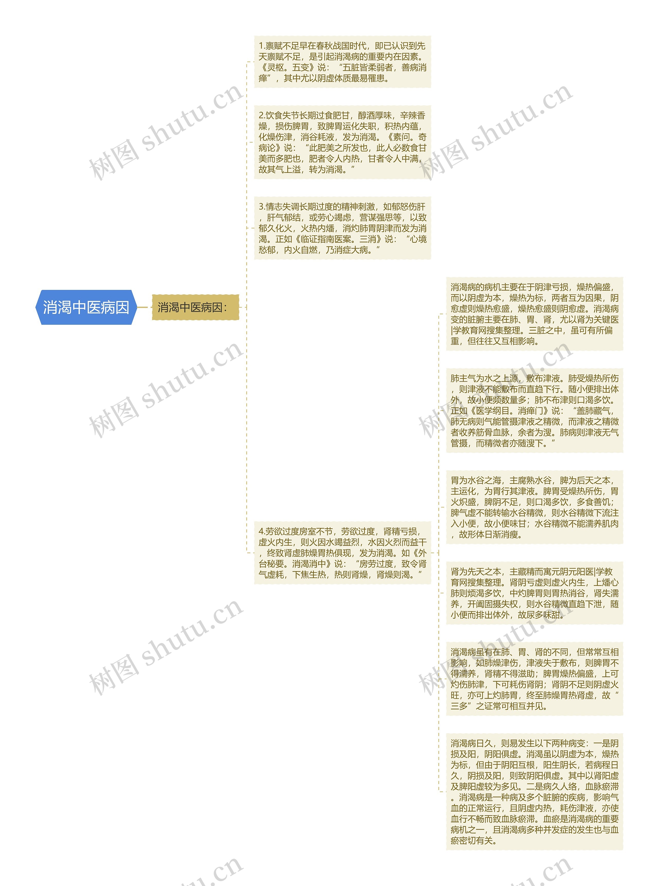 消渴中医病因思维导图