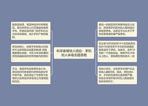 科学家曝惊人结论：手机对人体毒害超香烟