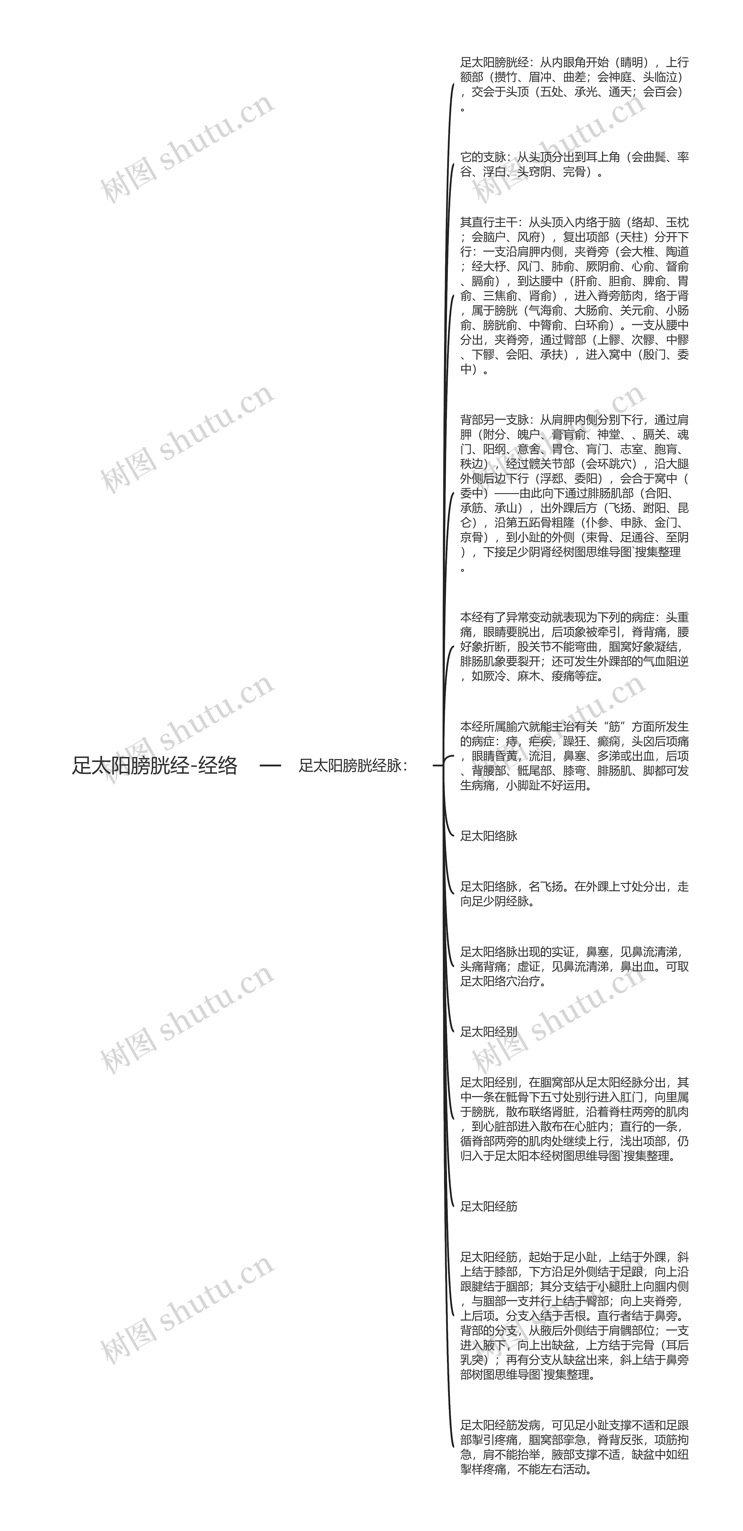 足太阳膀胱经-经络思维导图