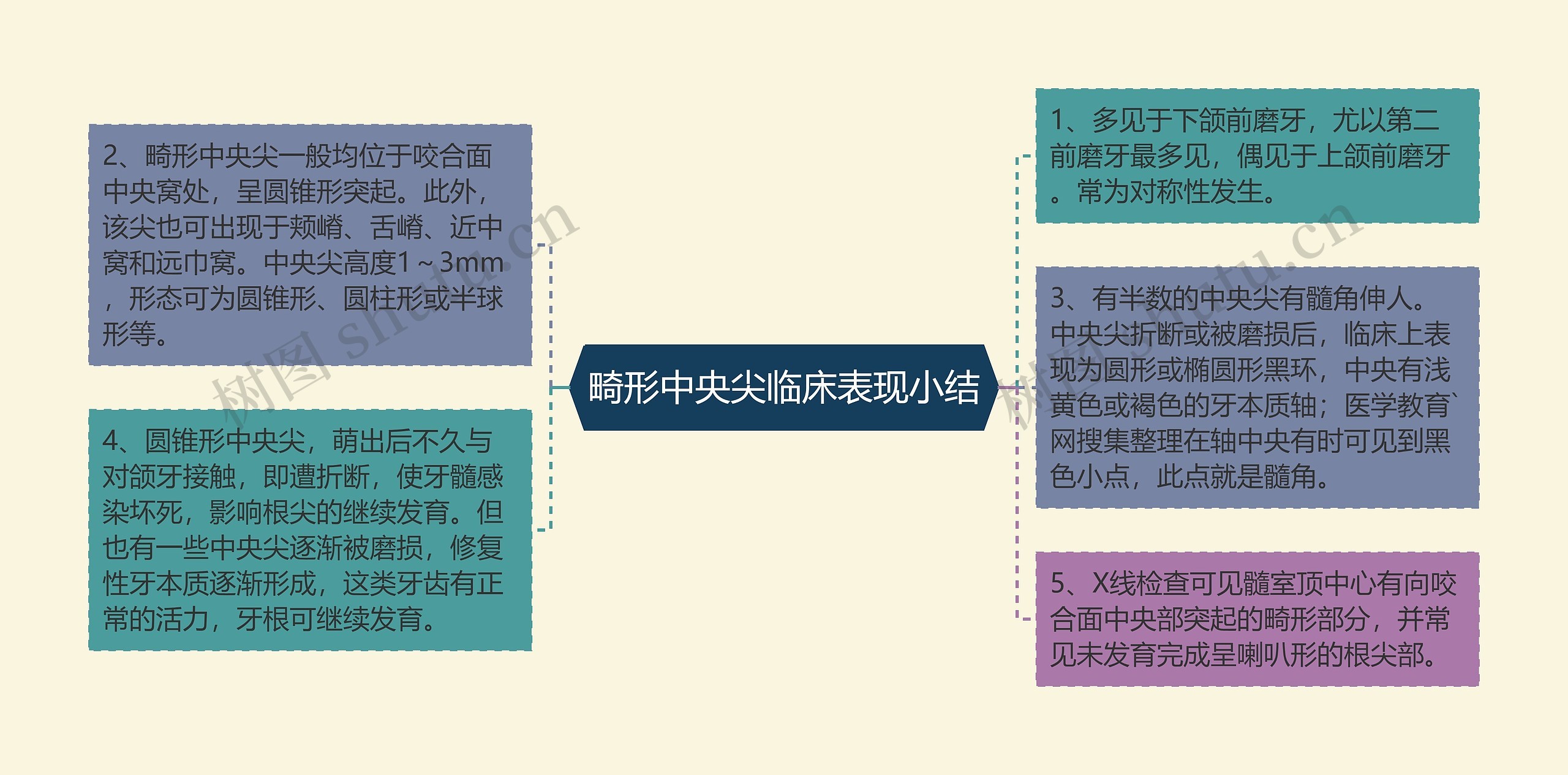 畸形中央尖临床表现小结思维导图