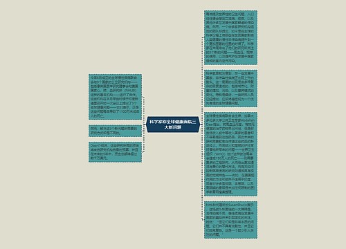 科学家称全球健康面临三大新问题