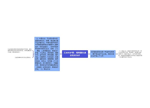 五官科护理：视网膜色素变性的治疗