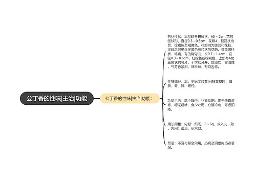 公丁香的性味|主治|功能