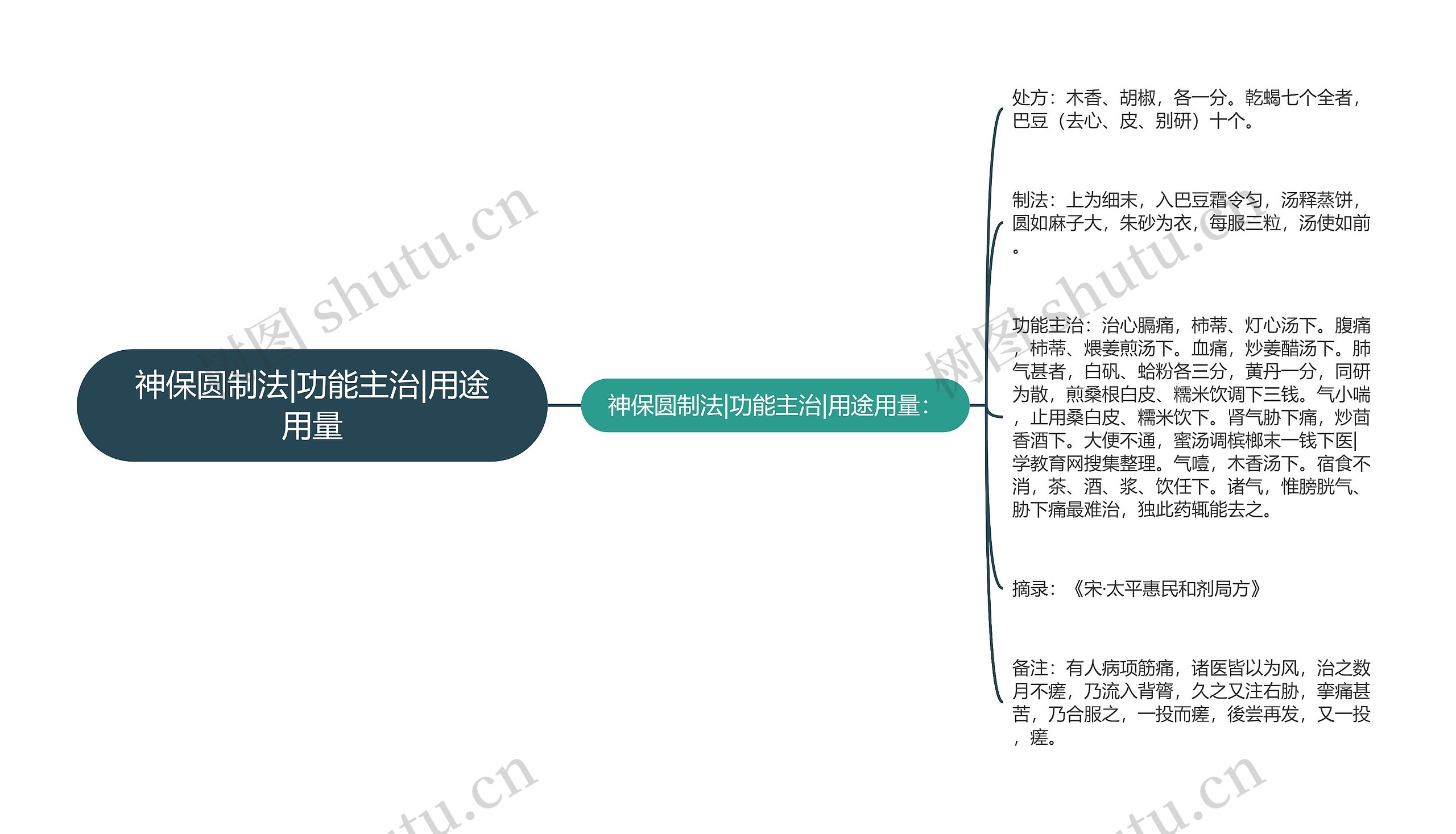 神保圆制法|功能主治|用途用量思维导图