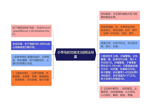 小草乌的功能主治|用法用量