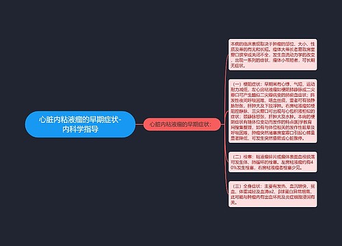 心脏内粘液瘤的早期症状-内科学指导