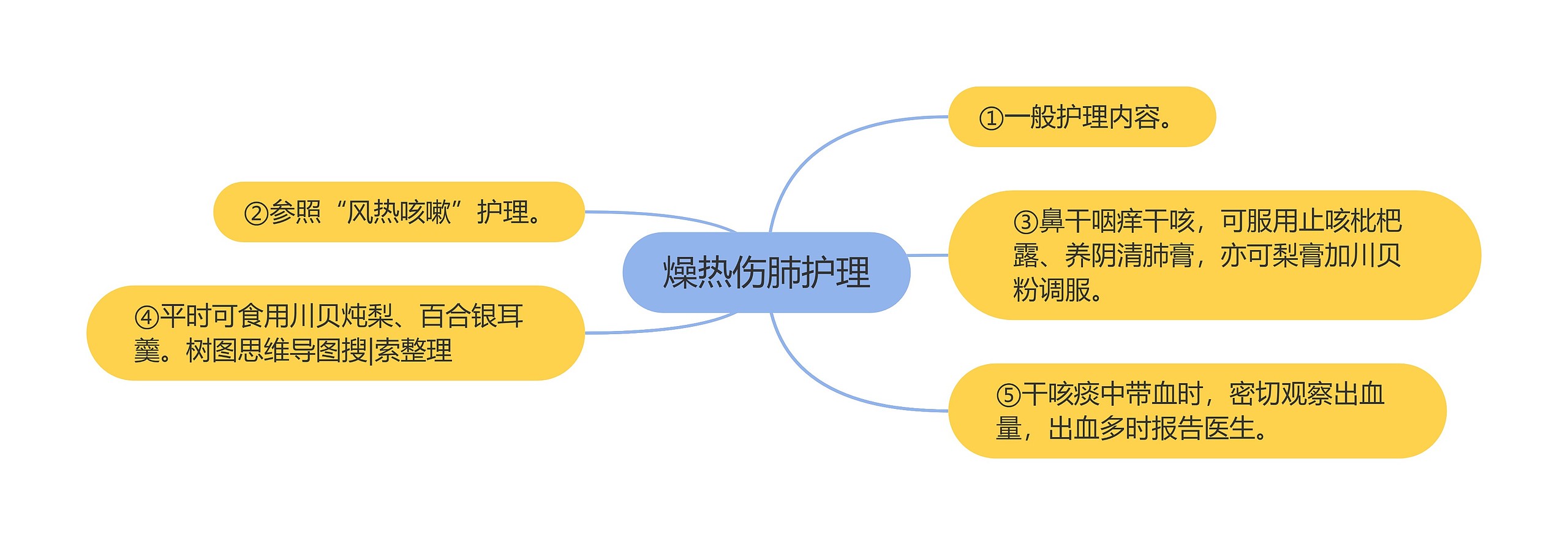 燥热伤肺护理思维导图