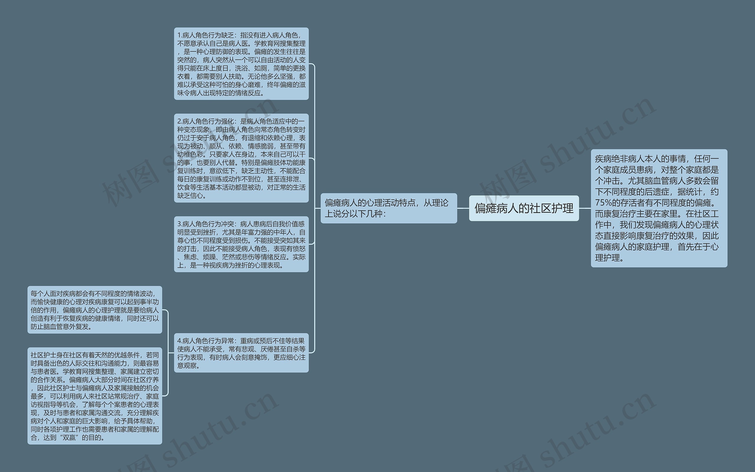 偏瘫病人的社区护理思维导图