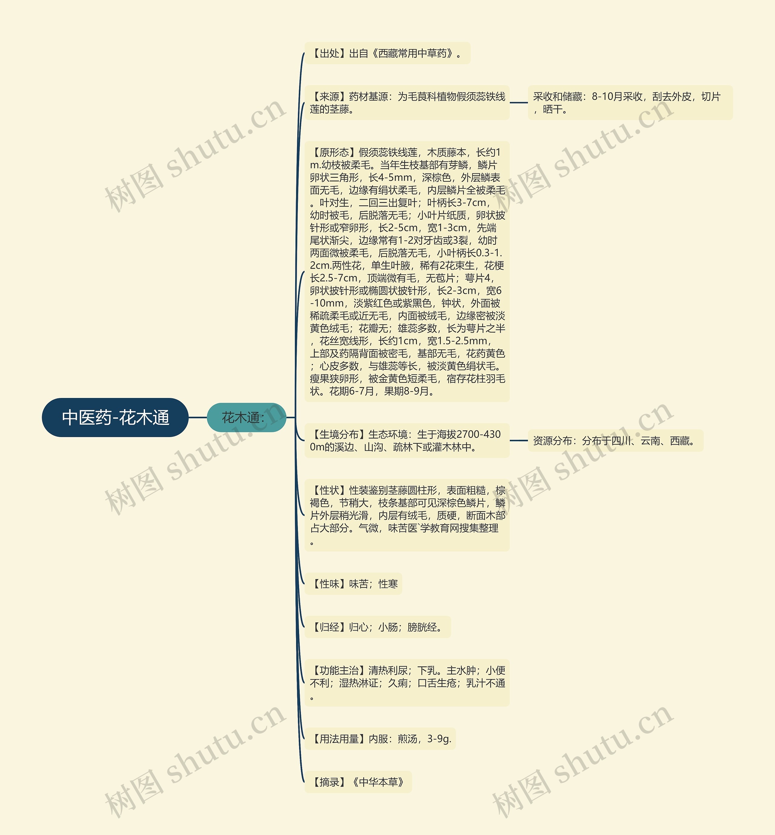 中医药-花木通思维导图