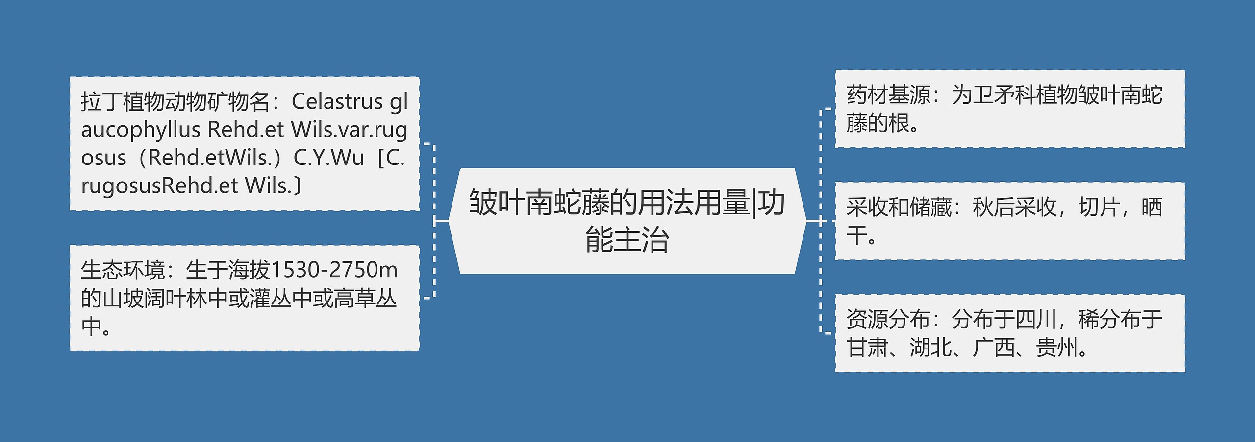 皱叶南蛇藤的用法用量|功能主治思维导图