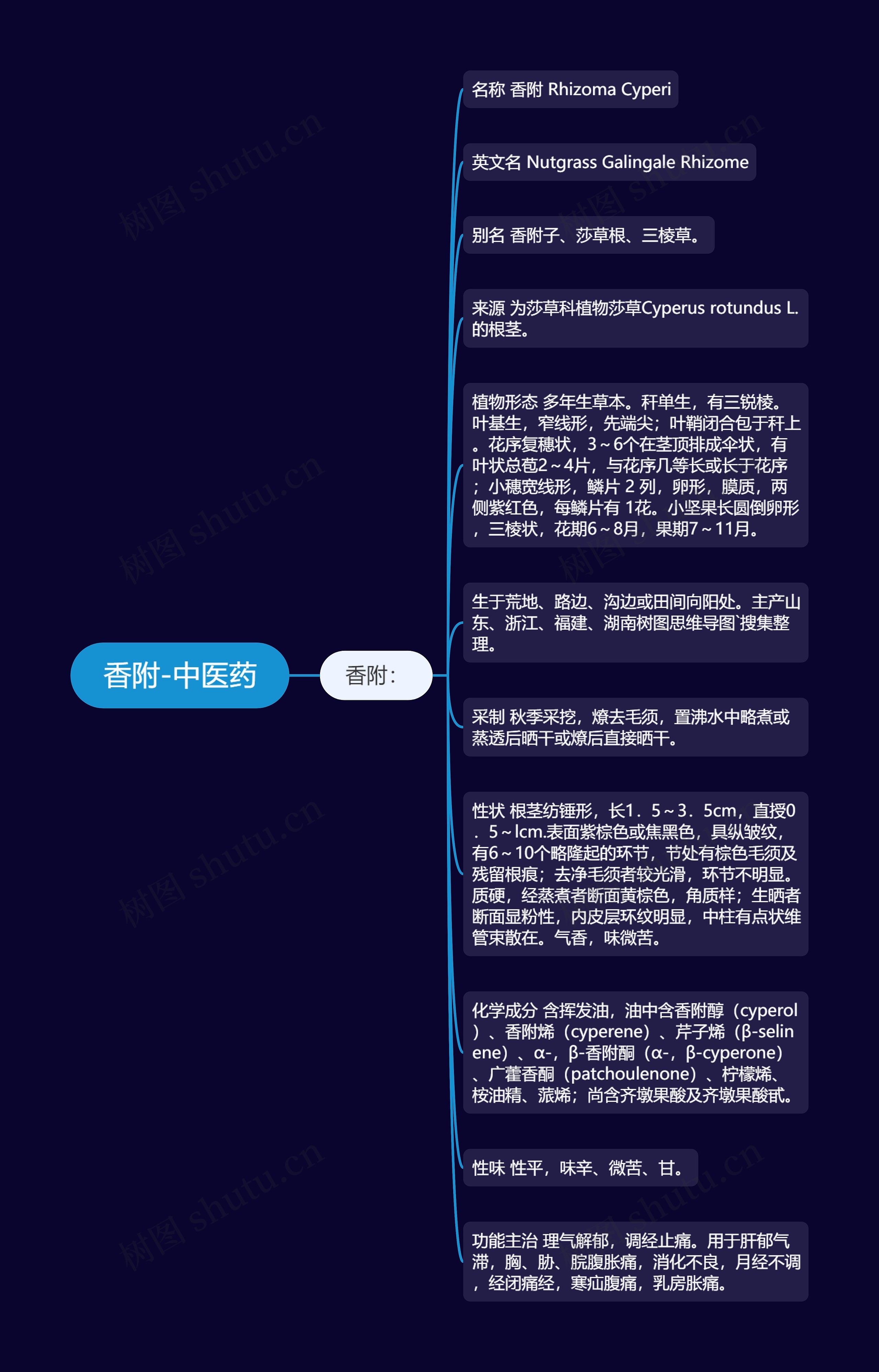 香附-中医药思维导图
