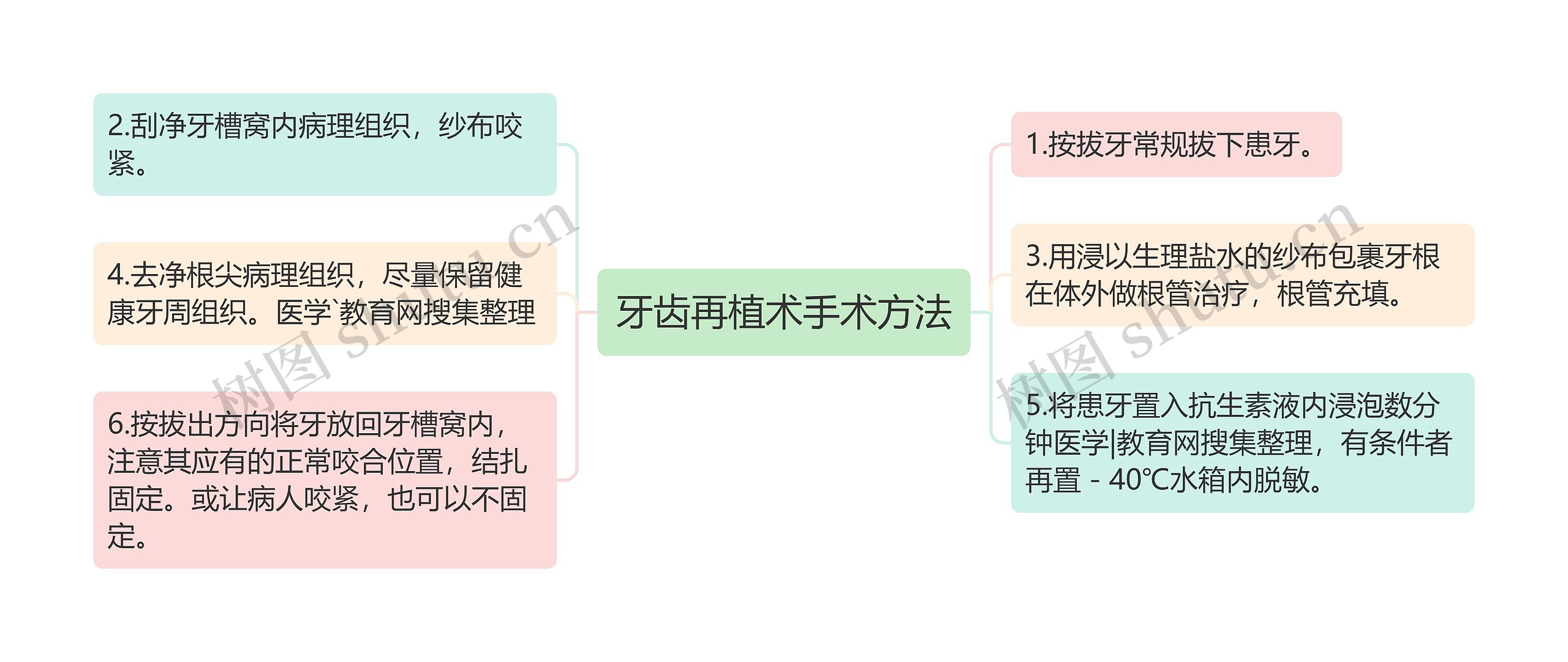 牙齿再植术手术方法思维导图