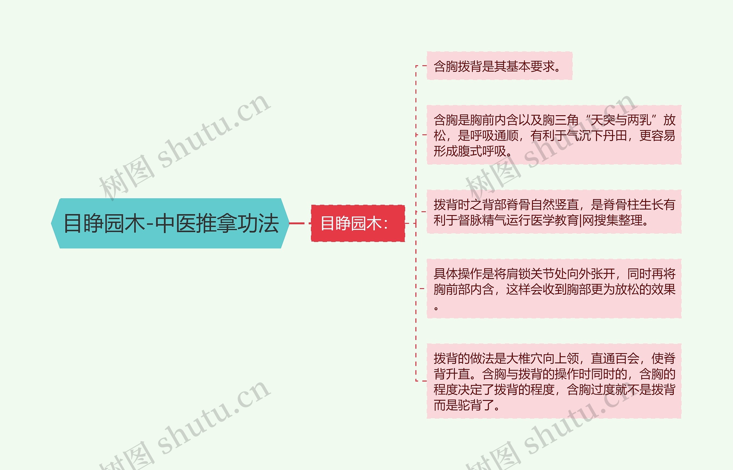 目睁园木-中医推拿功法思维导图