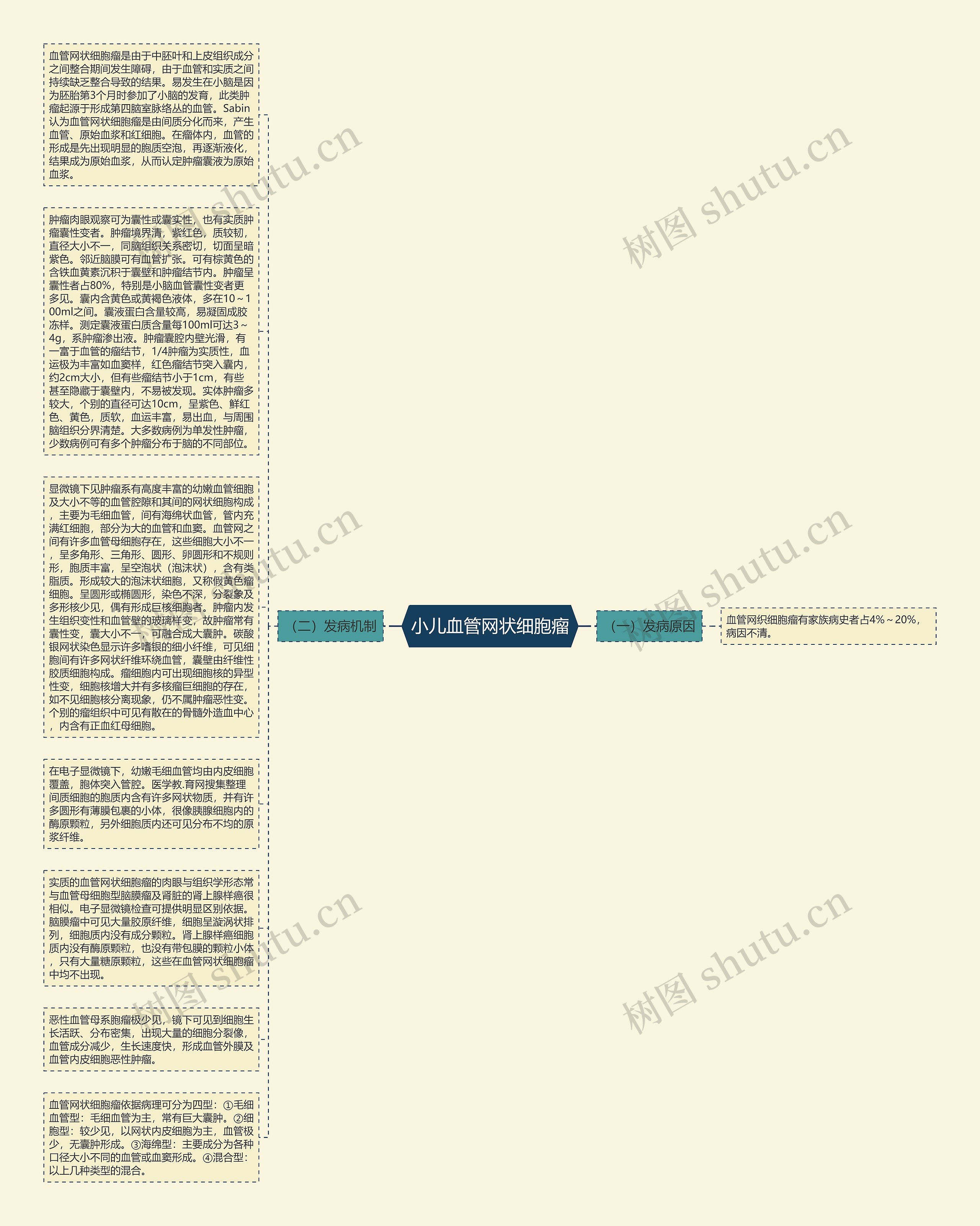 小儿血管网状细胞瘤思维导图