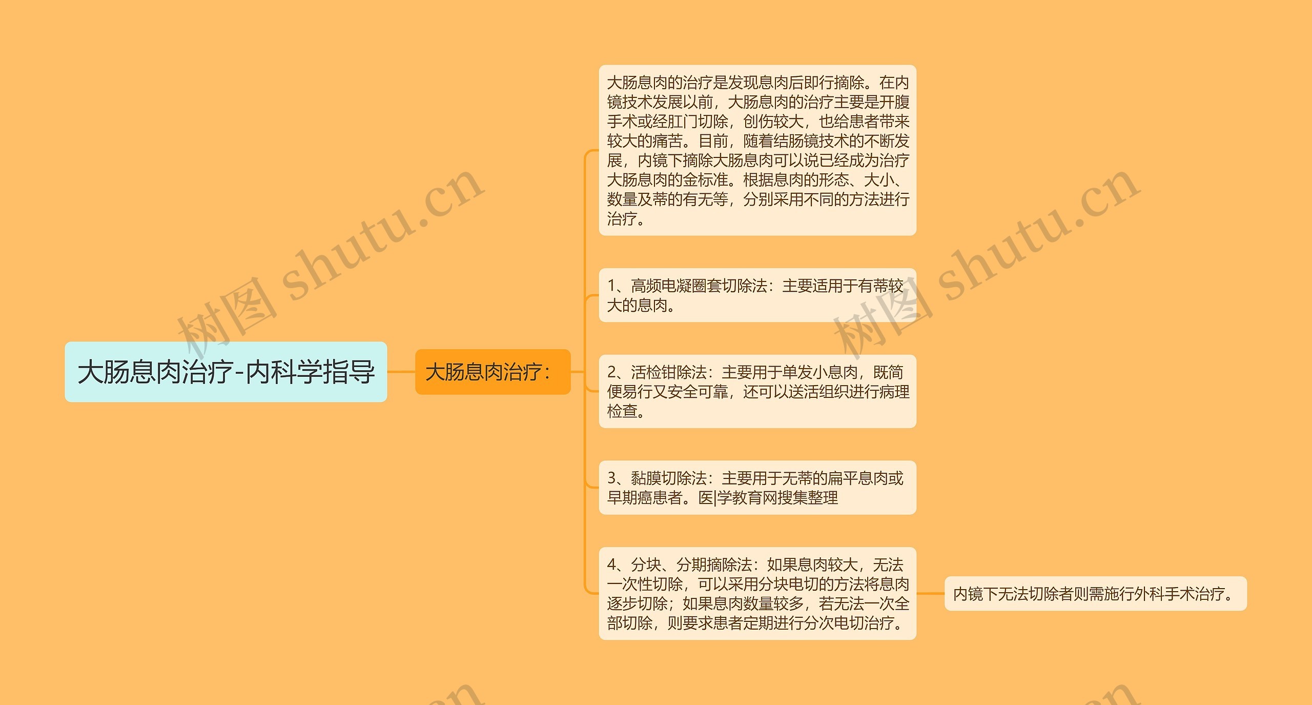 大肠息肉治疗-内科学指导思维导图