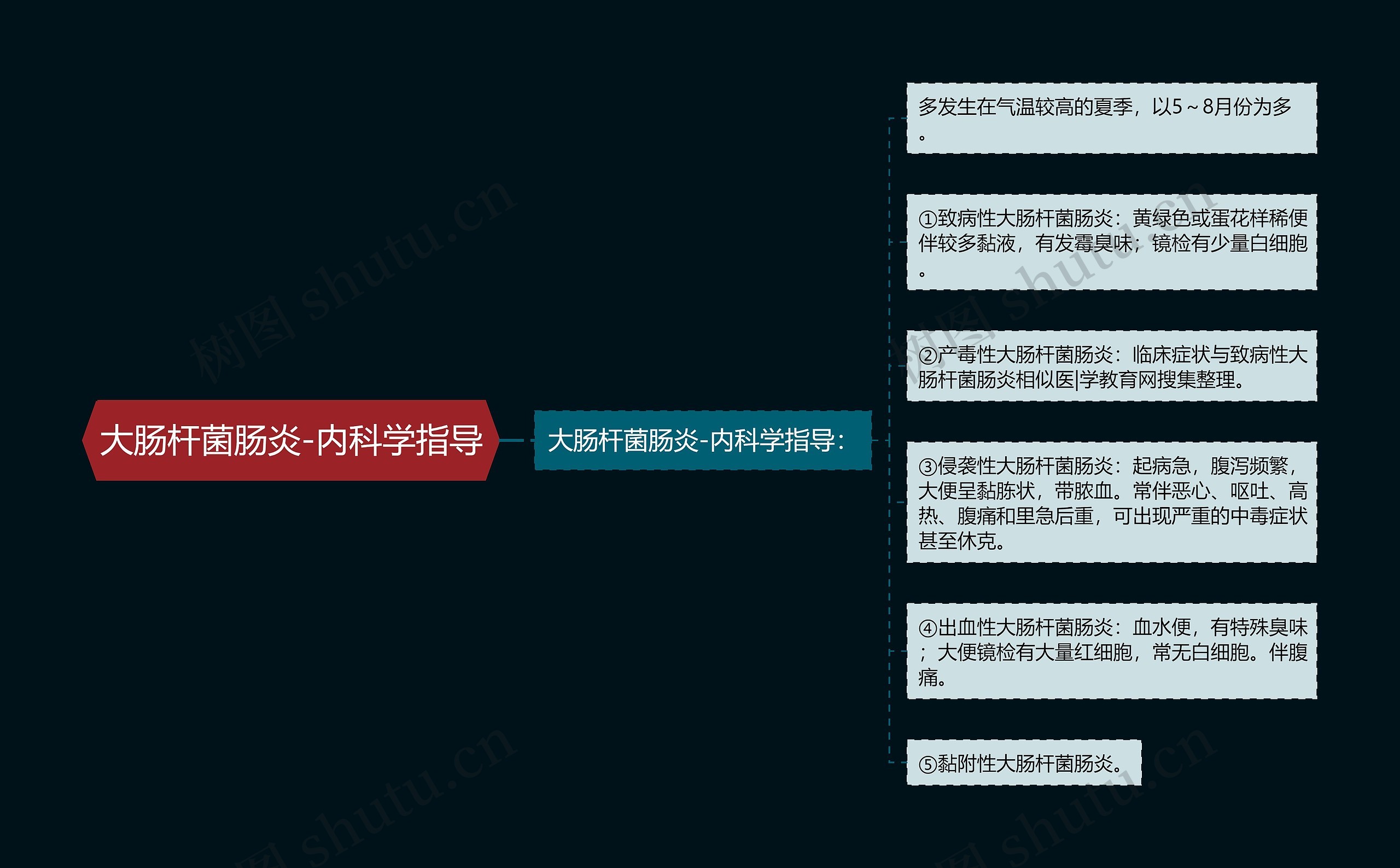 大肠杆菌肠炎-内科学指导思维导图