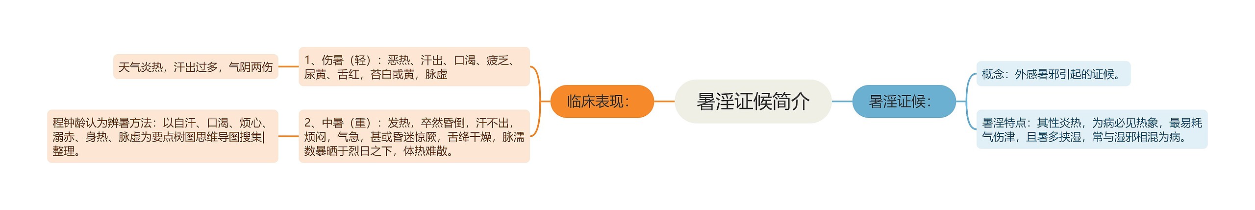 暑淫证候简介思维导图