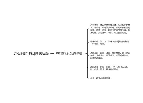 赤石脂的性状|性味归经