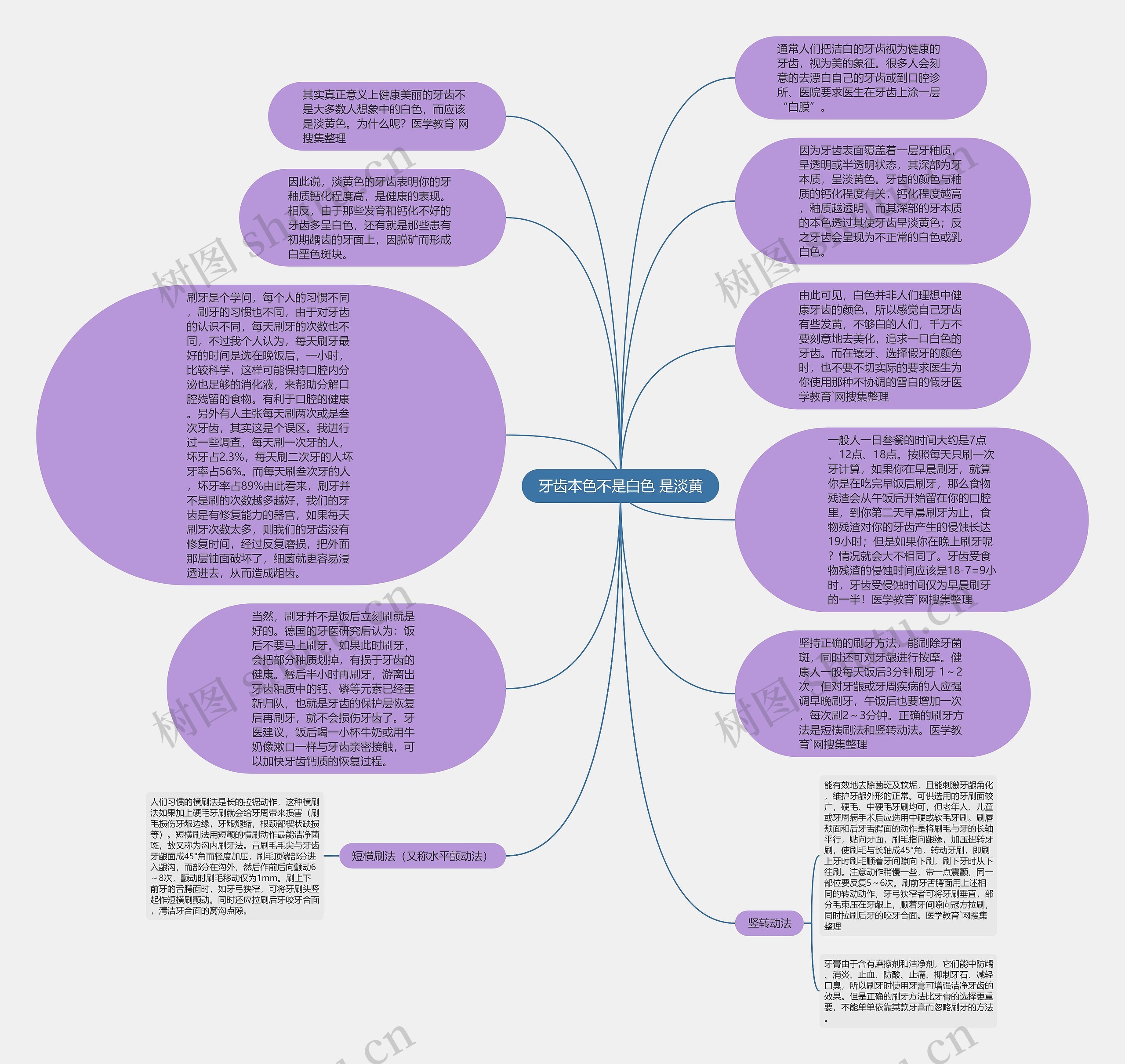 牙齿本色不是白色 是淡黄思维导图